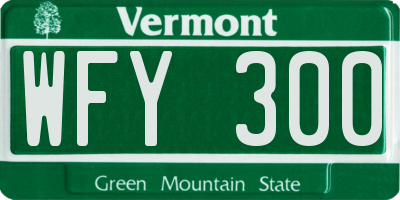 VT license plate WFY300
