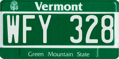 VT license plate WFY328