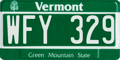 VT license plate WFY329
