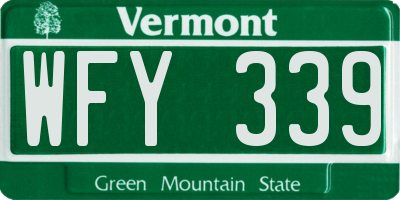 VT license plate WFY339