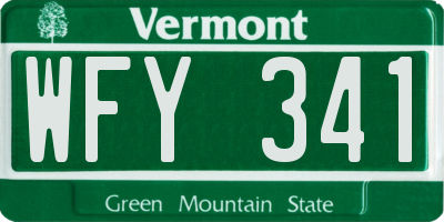 VT license plate WFY341