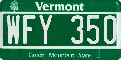 VT license plate WFY350