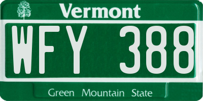 VT license plate WFY388