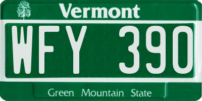 VT license plate WFY390