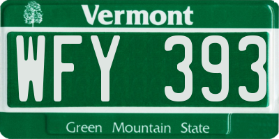 VT license plate WFY393