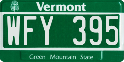 VT license plate WFY395