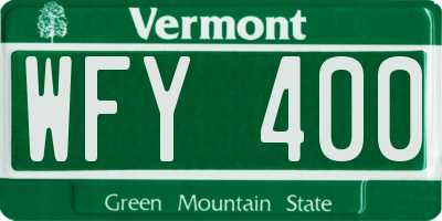 VT license plate WFY400