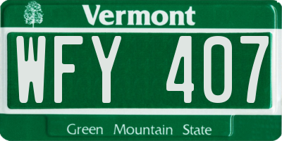 VT license plate WFY407