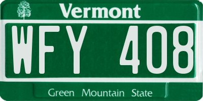 VT license plate WFY408