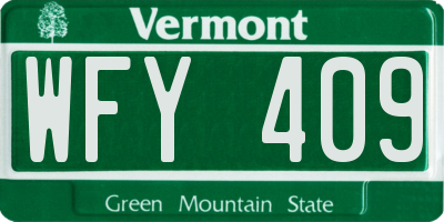 VT license plate WFY409