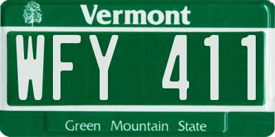 VT license plate WFY411