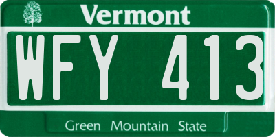 VT license plate WFY413