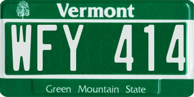 VT license plate WFY414