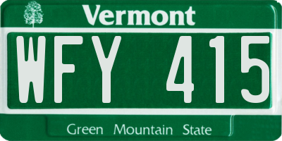 VT license plate WFY415
