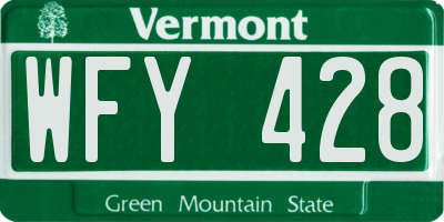VT license plate WFY428