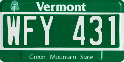 VT license plate WFY431