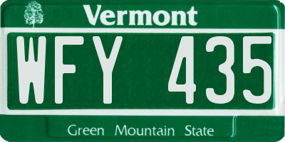 VT license plate WFY435