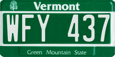 VT license plate WFY437