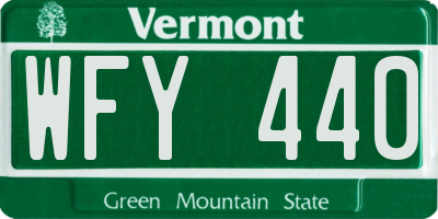 VT license plate WFY440