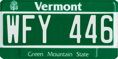 VT license plate WFY446