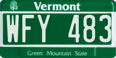 VT license plate WFY483