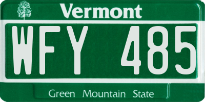 VT license plate WFY485