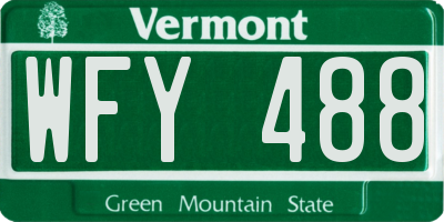 VT license plate WFY488