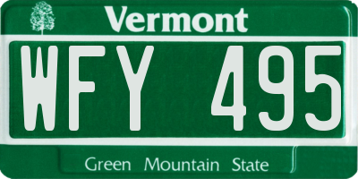 VT license plate WFY495