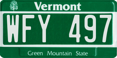 VT license plate WFY497