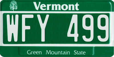 VT license plate WFY499