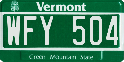 VT license plate WFY504