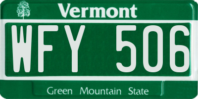 VT license plate WFY506