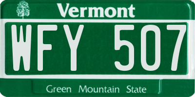 VT license plate WFY507