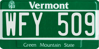 VT license plate WFY509