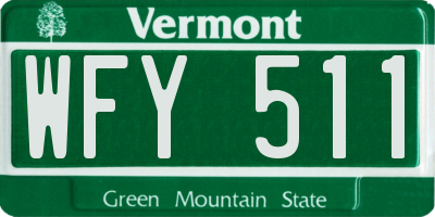 VT license plate WFY511