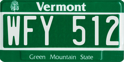 VT license plate WFY512