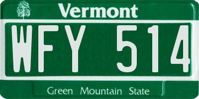 VT license plate WFY514