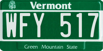 VT license plate WFY517