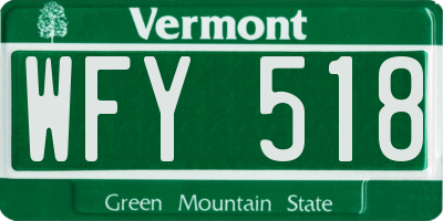 VT license plate WFY518