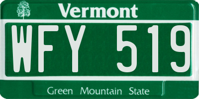 VT license plate WFY519