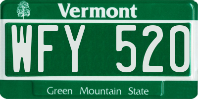 VT license plate WFY520
