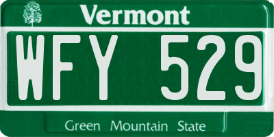 VT license plate WFY529