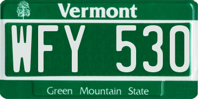 VT license plate WFY530