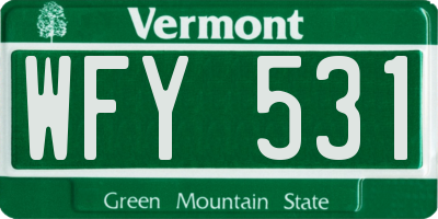 VT license plate WFY531
