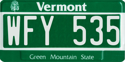 VT license plate WFY535