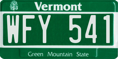VT license plate WFY541