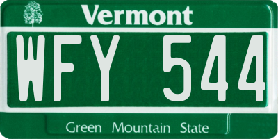 VT license plate WFY544