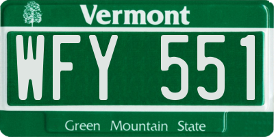 VT license plate WFY551