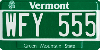 VT license plate WFY555