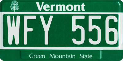 VT license plate WFY556